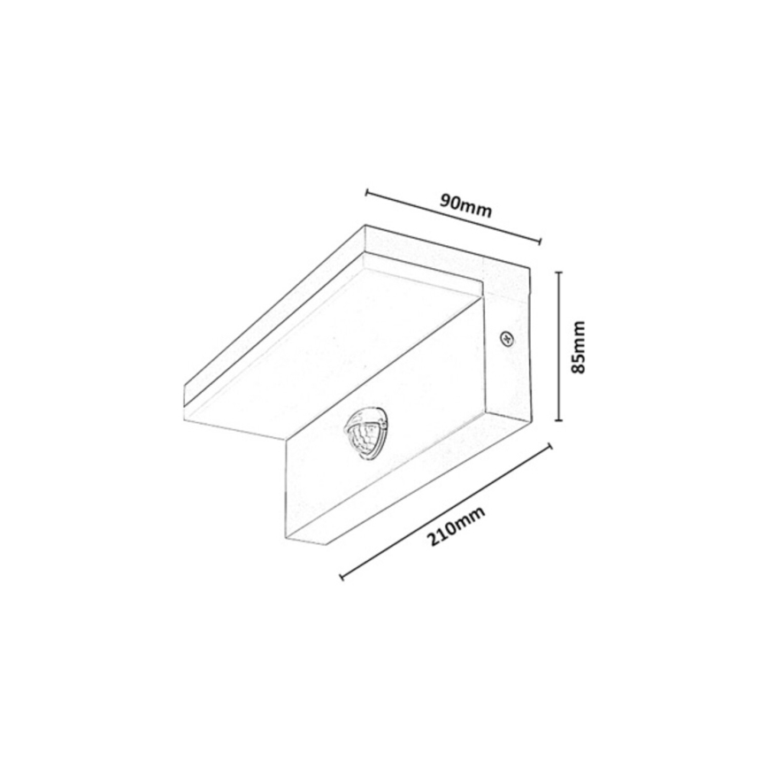Rabalux - LED buitenwandlamp met sensor LED/9W/230V IP54 beige