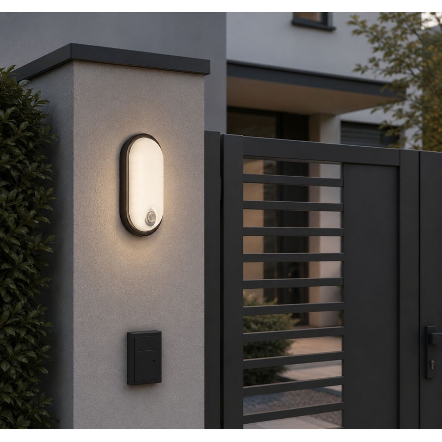 Rabalux - LED buitenplafondlamp met sensor LED/15W/230V IP65 zwart