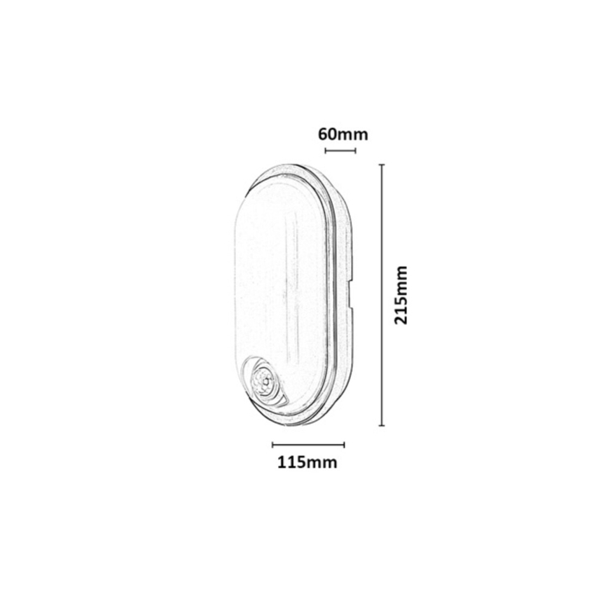 Rabalux - LED buitenplafondlamp met sensor LED/15W/230V IP65 zwart