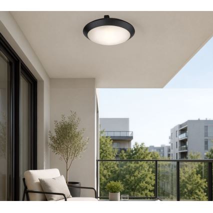 Rabalux - Buitenplafondlamp 1xE27/9W/230V IP65 Ø 30 cm zwart
