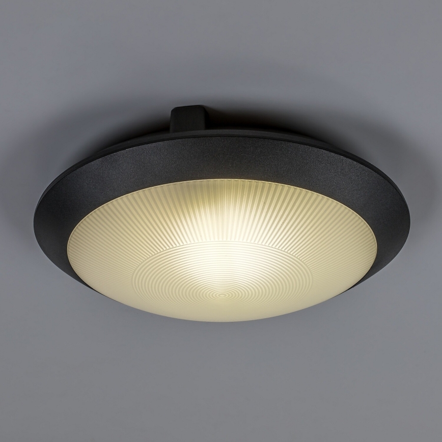 Rabalux - Buitenplafondlamp met bewegingssensor 1xE27/9W/230V IP65 Ø 30 cm zwart