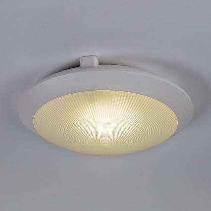 Rabalux - Buitenplafondlamp met bewegingssensor 1xE27/9W/230V IP65 Ø 30 cm wit