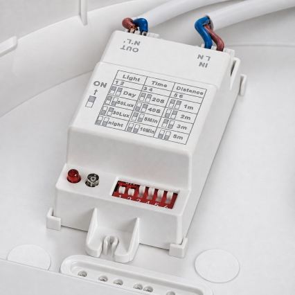 Rabalux - Buitenplafondlamp met bewegingssensor 1xE27/9W/230V IP65 Ø 30 cm wit