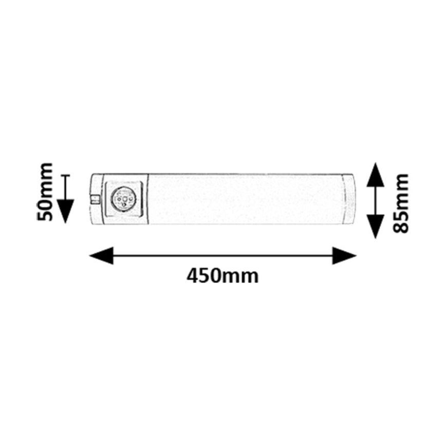 Rabalux - LED Onder keukenkastverlichting met stopcontact LED/5W/230V 4000K 45 cm zilver