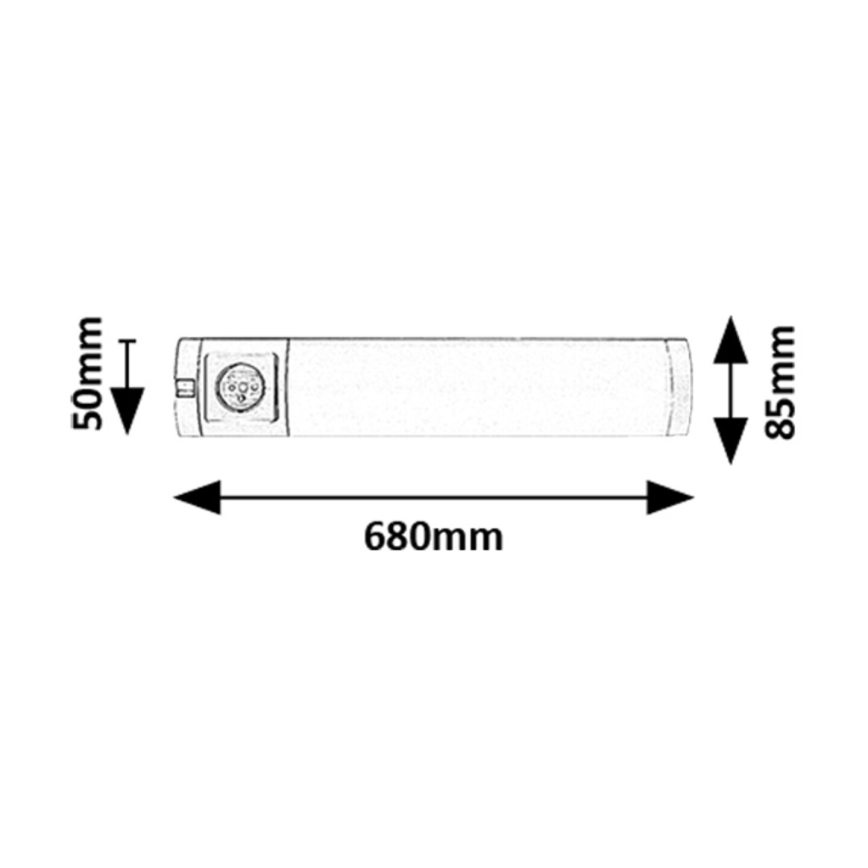 Rabalux - LED Onder keukenkastverlichting met stopcontact LED/8W/230V 4000K 68 cm zilver