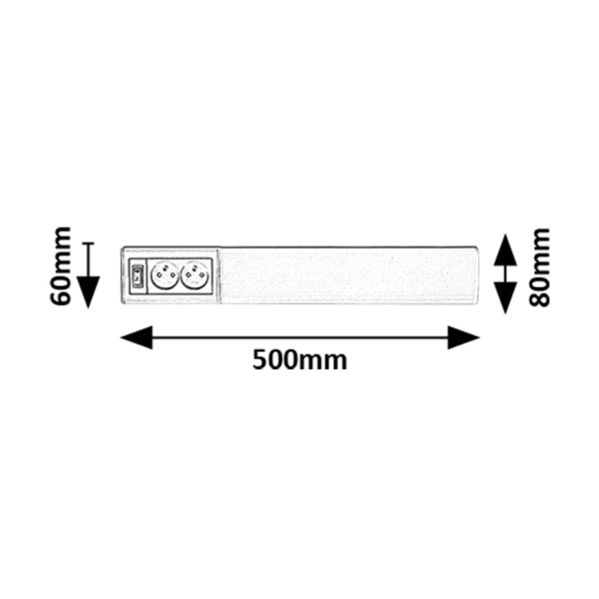 Rabalux - LED Onder keukenkastverlichting met stopcontacten LED/10W/230V 4000K 50 cm wit