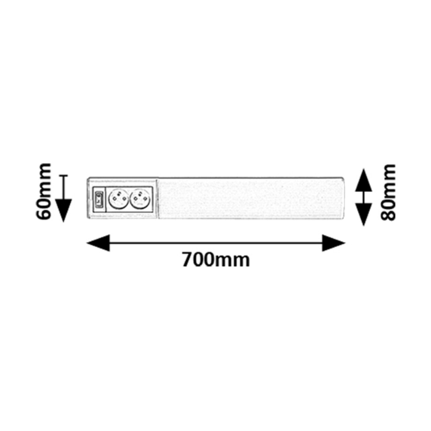 Rabalux - LED Onder keukenkastverlichting met stopcontacten LED/15W/230V 4000K 70 cm wit