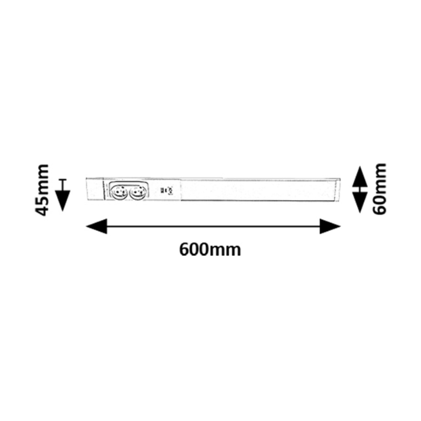 Rabalux - LED Onder keukenkastverlichting met stopcontacten LED/18W/230V 4000K 60 cm wit
