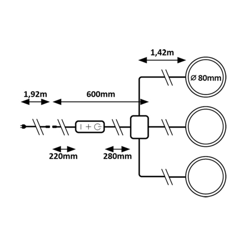 Rabalux - set van 3 dimbare LED-kastverlichting LED/1W/230V 4000K
