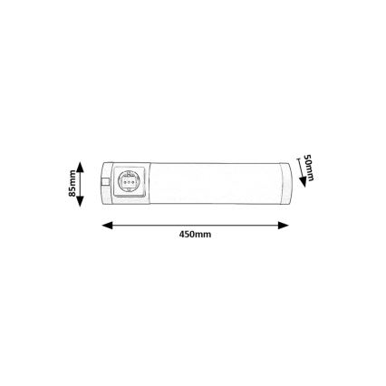 Rabalux - LED Onder keukenkastverlichting met stopcontact LED/5W/230V 4000K 45 cm mat chroom