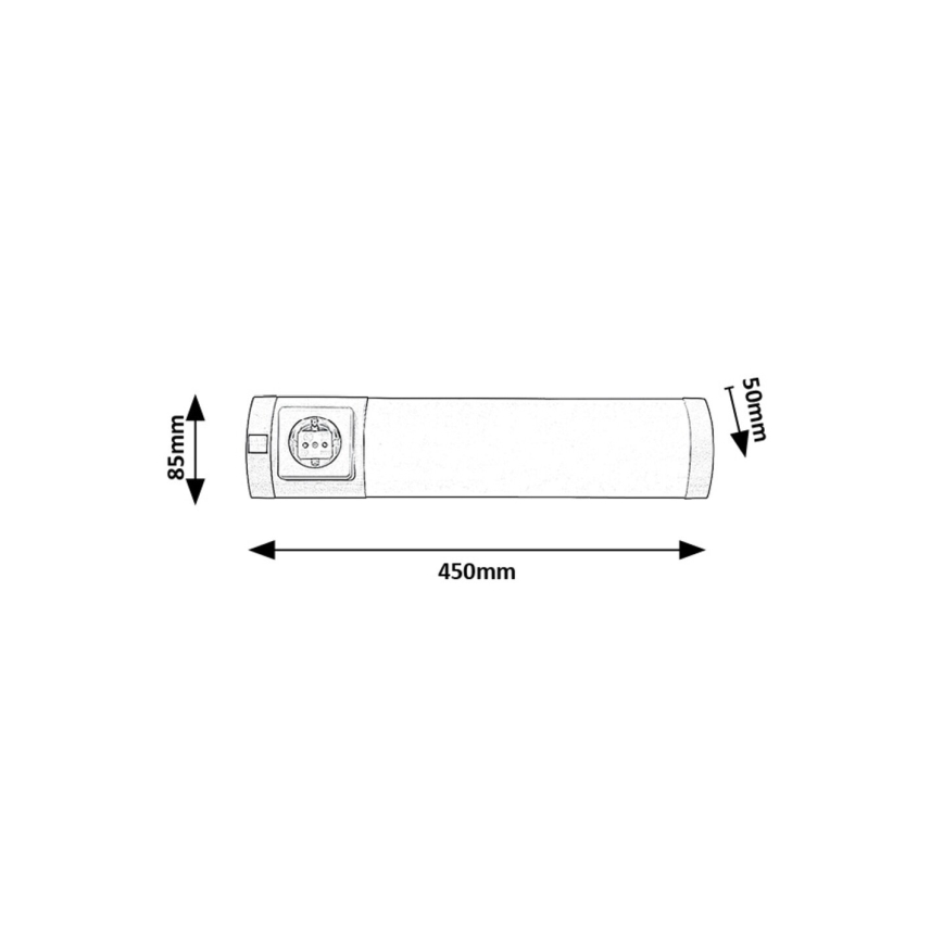 Rabalux - LED Onder keukenkastverlichting met stopcontact LED/5W/230V 4000K 45 cm mat chroom