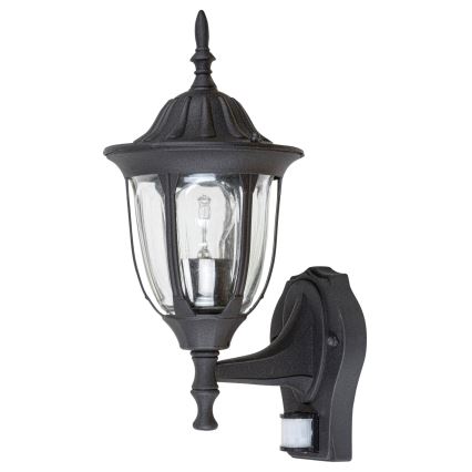 Rabalux - Buitenwandlamp met sensor 1xE27/60W/230V IP43 zwart