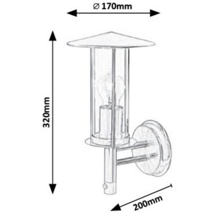 Rabalux - Buiten wandlamp met sensor 1xE27/60W/230V IP44