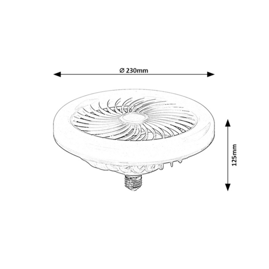 Rabalux - Dimbare LED-lamp met geïntegreerde ventilator SMD E27/16W/230V 3000-6500K + afstandsbediening