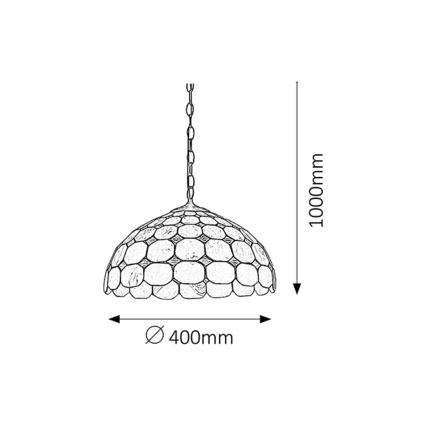 Rabalux 8076 - Hanglamp aan ketting MARVEL 2xE27/60W/230V
