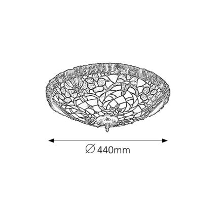 Rabalux - Tiffany glas-in-lood plafondlamp 2x E27/60W/230V Ø 44 cm