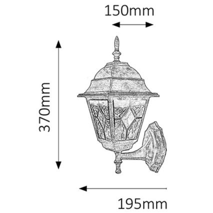 Rabalux - Buiten wandlamp 1xE27/60W/230V