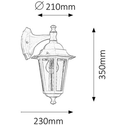 Rabalux - Buiten wandlamp 1xE27/60W/230V