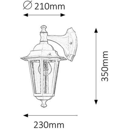 Rabalux - Buiten wandlamp 1xE27/60W/230V