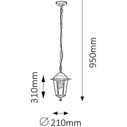 Rabalux - Buiten kroonluchter 1xE27/60W/230V