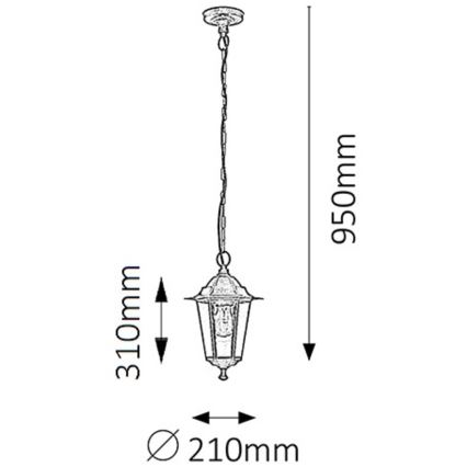 Rabalux - Buiten kroonluchter 1xE27/60W/230V