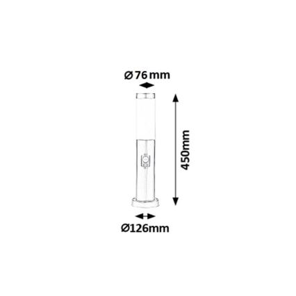 Rabalux 8267 - Buitenlamp met sensor INOX TORCH 1xE27/25W IP44