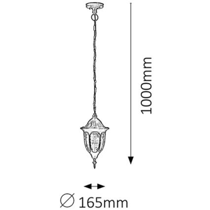 Rabalux - Buitenhanglamp 1xE27/60W/230V IP43 zwart