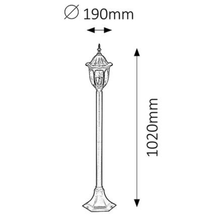 Rabalux - Buitenlamp 1xE27/60W/230V IP43 zwart