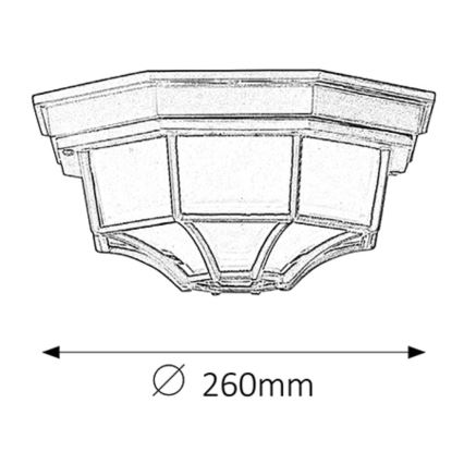 Rabalux - Plafondlamp voor buiten 1xE27/100W/230V IP44 zwart