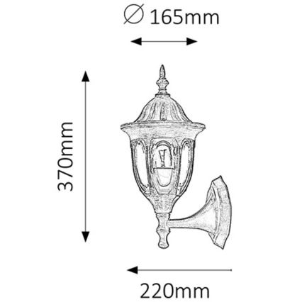 Rabalux - Buiten wandlamp 1xE27/60W/230V