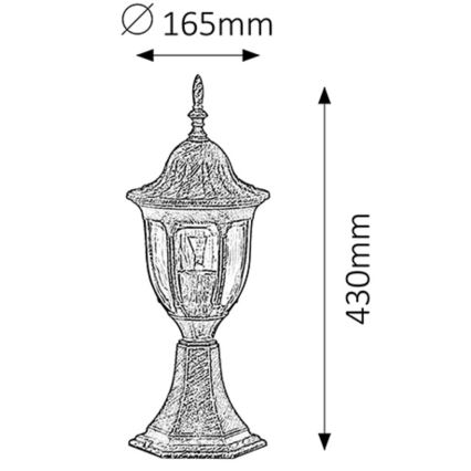 Rabalux - Buitenlamp 1xE27/60W/230V IP43 goud/patina/zwart