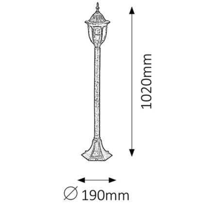 Rabalux - Buitenlamp 1xE27/60W/230V IP43 goud/zwart/patina