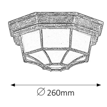 Rabalux - Buitenplafondlamp 1xE27/100W/230V IP44 goud/patina/zwart