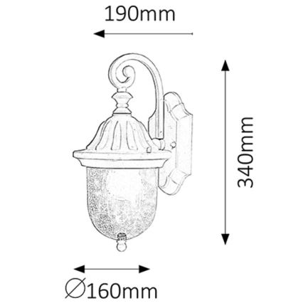 Rabalux - Buiten wandlamp 1xE27/60W/230V