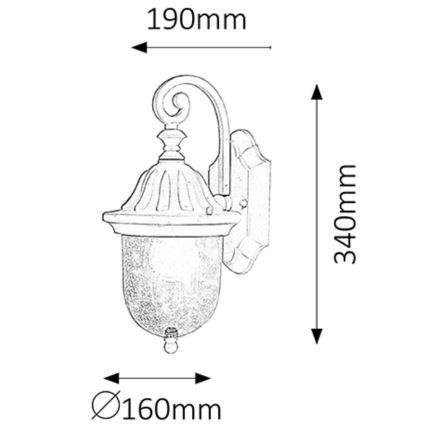 Rabalux - Buiten wandlamp 1xE27/60W/230V