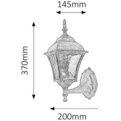 Rabalux 8392 - Buiten wandlamp TOSCANA 1x E27 / 60W / 230V IP44