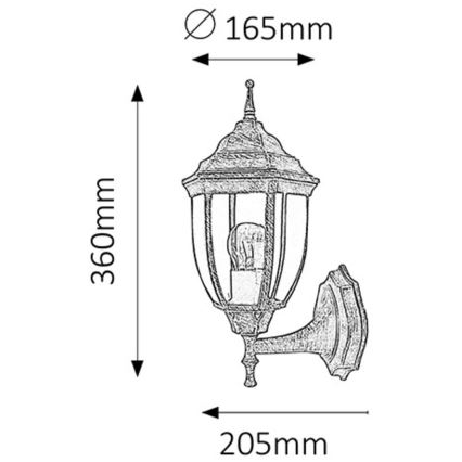 Rabalux - Buiten wandlamp 1xE27/60W/230V