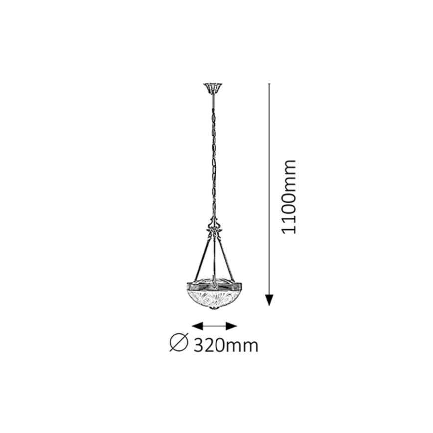 Rabalux 8637 - Hanglamp aan ketting ANNABELLA 2xE27/60W/230V