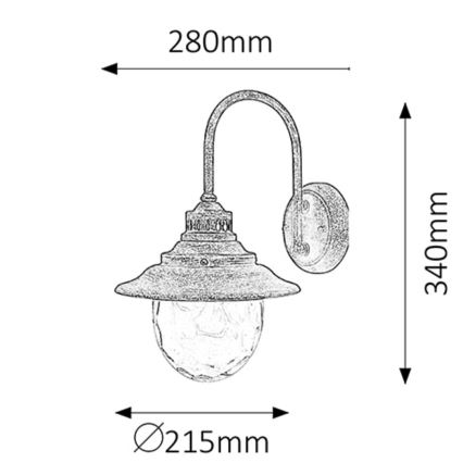 Rabalux - Buiten wandlamp 1xE27/60W/230V