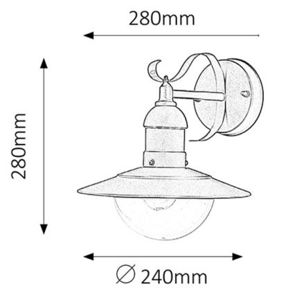 Rabalux - Buiten wandlamp 1xE27/60W/230V