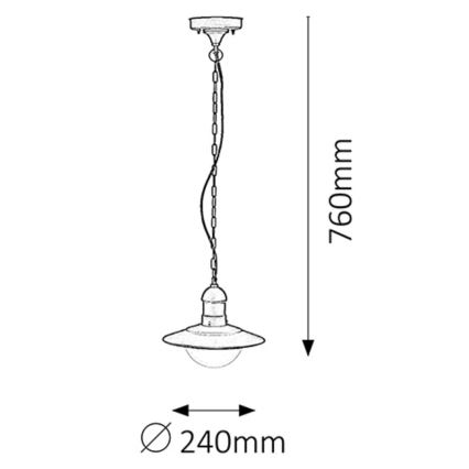 Rabalux - Hanglamp voor buiten 1xE27/60W zwart IP44