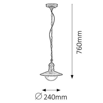 Rabalux - Hanglamp voor buiten 1xE27/60W IP44