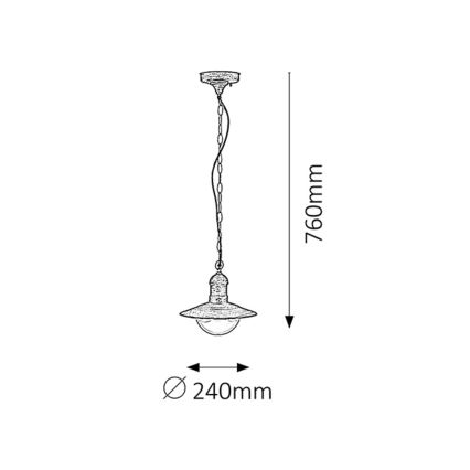 Rabalux - Hanglamp voor buiten 1xE27/60W IP44