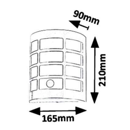 Rabalux 8800 - Wandlamp voor buiten met sensor SEVILLA 1xE27/11W/230V IP44