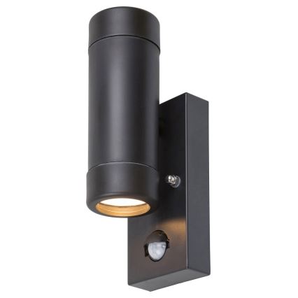 Rabalux - Buiten wandlamp met sensor 2xGU10/10W/230V IP44 zwart