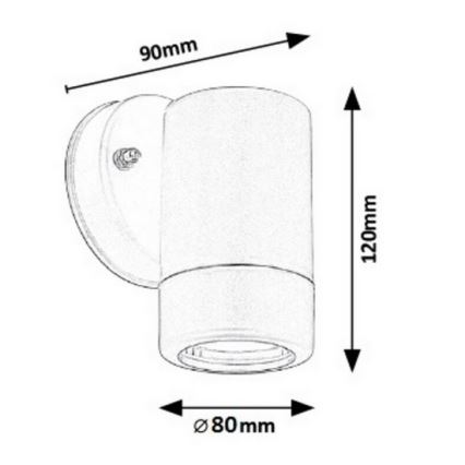 Rabalux 8836 - Wittte Buiten wandlamp MEDINA 1x GU10 / 10W / 230V IP44
