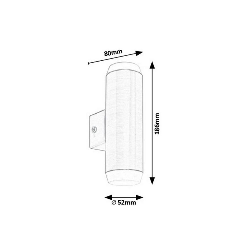 Rabalux - LED Wandlamp voor buiten 2xLED/4W/230V saténový mat chroom IP44