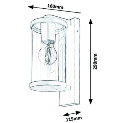 Rabalux - Buiten wandlamp 1xE27/60W/230V IP44