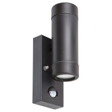 Rabalux - Buiten wandlamp met sensor 2xGU10/10W/230V IP44 zwart
