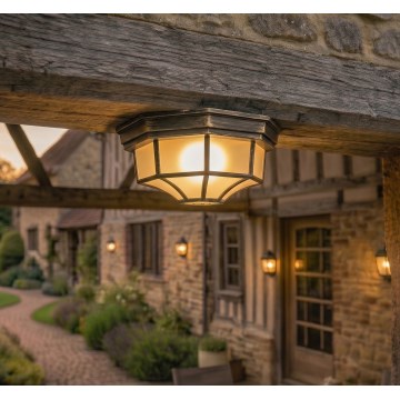 Rabalux - Buitenplafondlamp 1xE27/100W/230V IP44 goud/patina/zwart